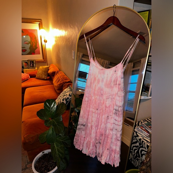 Tiare Hawaii Male Mini Dress in Rose Smoke Tie Dye, OS, NWOT - Picture 13 of 15